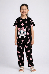 Black Kitty Pajama Set