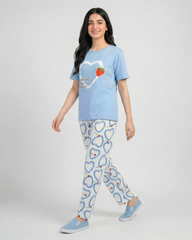 Azure Hearts Pajama Set