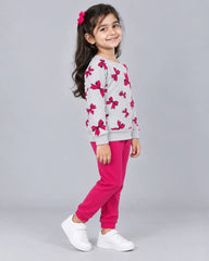 Flutter Wings Butterfly Fleece Set for Girls - Hot Pink