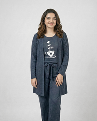 I love Coffee Women Night Suit PJ 3 Pieces Set