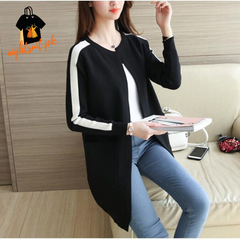 Black Western Stripe Long Sleeve Cardigan