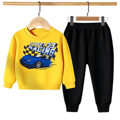 Kids Winter Sweat Shirt Set | Street Racing Printed