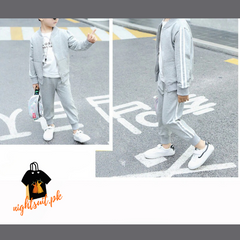 Grey Stripe Kids Tracksuit