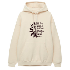Sun Flower Printed Hoodie