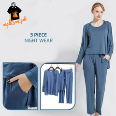 Women’s 3 Piece Nightwear Lounge Set | Plus Size Loungewear