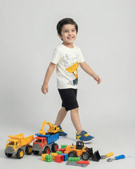 Kids’ Construction Truck Print T-Shirt & Shorts Set