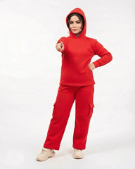 Women’s Red Winter Fleece Tracksuit
