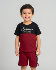 Maroon Confidence Short Set