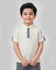 White & Grey Kids Short Set