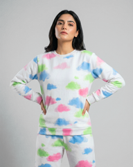 White Tie Dye Loungewear Set