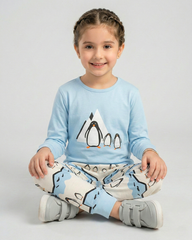 Polar Penguin Kids Night Suit – Sky Blue