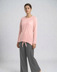 Women's Premium 2 Piece Lounge Set - Pink & Grey