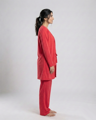 Women 3 Pieces Night Suit | Red