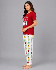 Tulip Bunny Dreams Pajama Set- Red