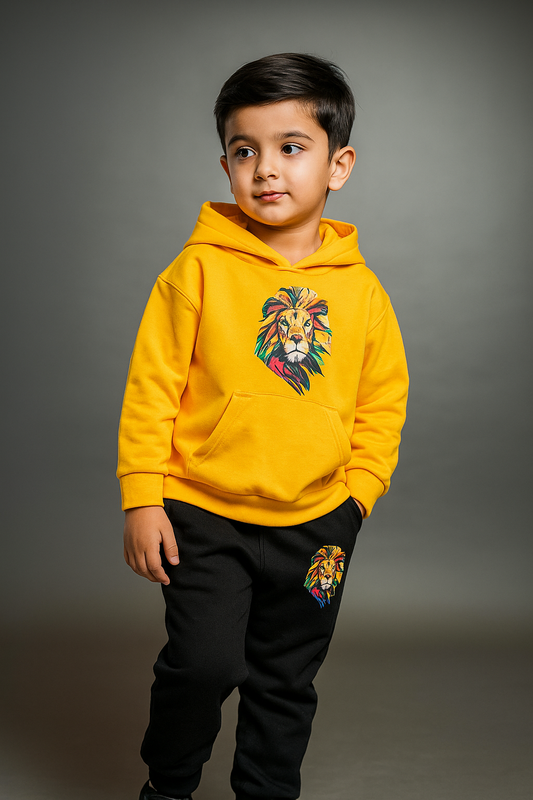 Lion Printed Kids Hoodie Set