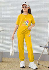 Kids Matching Set | Baby Cute Cat - Yellow
