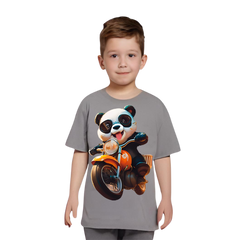 Panda Ride on Bike T Shirt For Kids