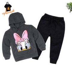 Grey Duckling Printed Kids Hoodie Set