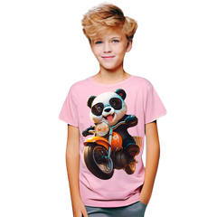 Panda Ride on Bike T Shirt For Kids