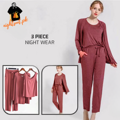 Women’s 3 Piece Nightwear Lounge Set | Plus Size Loungewear