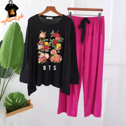 Yellow Flowered and BTS Printed Loungewear