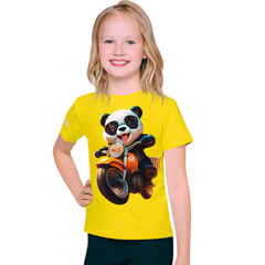 Panda Ride on Bike T Shirt For Kids
