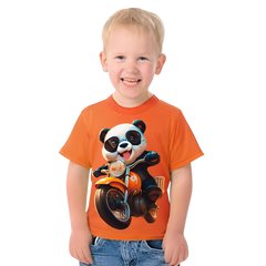 Panda Ride on Bike T Shirt For Kids
