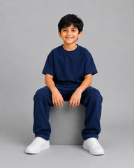 Drop Shoulder Co-Ord Set - Navy Blue