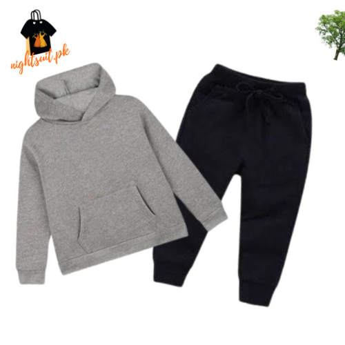 Hazzel Grey Kids Hoodie Set