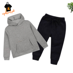 Hazzel Grey Kids Hoodie Set
