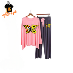 Colored Butterfly Printed Loungewear
