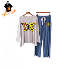 Colored Butterfly Printed Loungewear