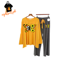 Colored Butterfly Printed Loungewear