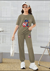 Kids Matching Set | Captain America - Brown