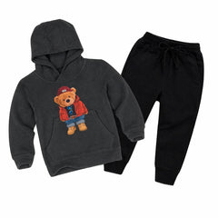 Kids Winter Hoodie Set | Cute Bear Printed