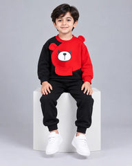 Kids Boss Winter Sweat Shirt Set - Red & Black
