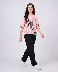 Funky Style T-Shirt & Trouser | Pink