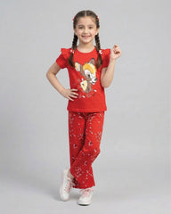 Red Bambi Printed Kids Co-Ord Set