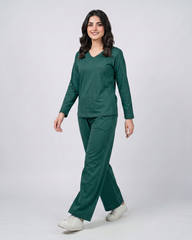 Women V Neck Lounge Wear - Sherwood Green