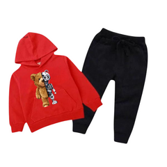 Robo Bear Printed Kids Hoodie Set