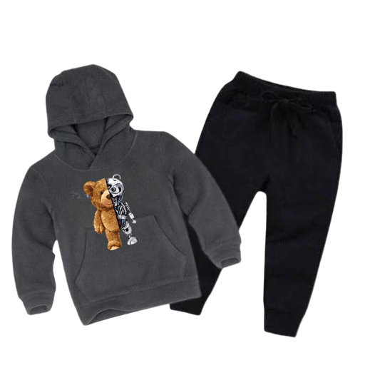 Robo Bear Printed Kids Hoodie Set