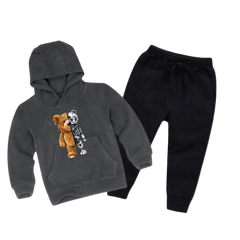 Robo Bear Printed Kids Hoodie Set