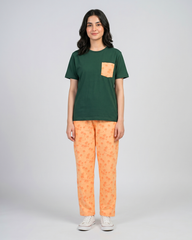 Palm Breeze Pajama Set – Dark Green