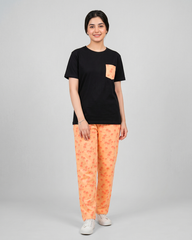 Palm Breeze Pajama Set – Black