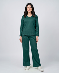 Women V Neck Lounge Wear - Sherwood Green