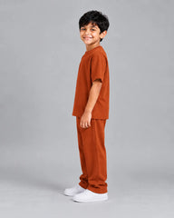 Drop Shoulder Co-Ord Set - Orange