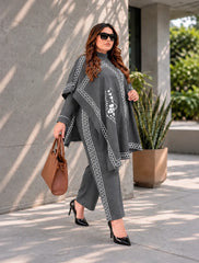 Winter 3 Piece Cape Shawl For Women | Grey