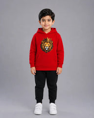 Kids Winter Hoodie Set | Golden Lion Printed