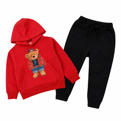Kids Winter Hoodie Set | Cute Bear Printed