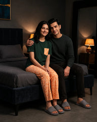 Palm Breeze Pajama Set – Dark Green